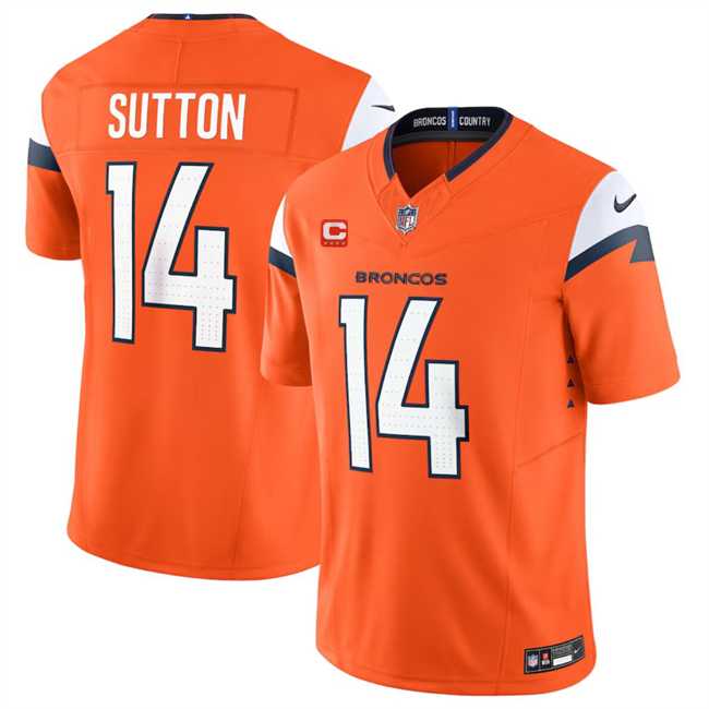 Men & Women & Youth Denver Broncos #14 Courtland Sutton Orange 2024 F.U.S.E. With 4-Star C Patch Vapor Limited Stitched Jersey,We sell and wholesale Men & Women & Youth Denver Broncos #14 Courtland Sutton Orange 2024 F.U.S.E. With 4-Star C Patch Vapor Limited Stitched Jersey on line form chian!